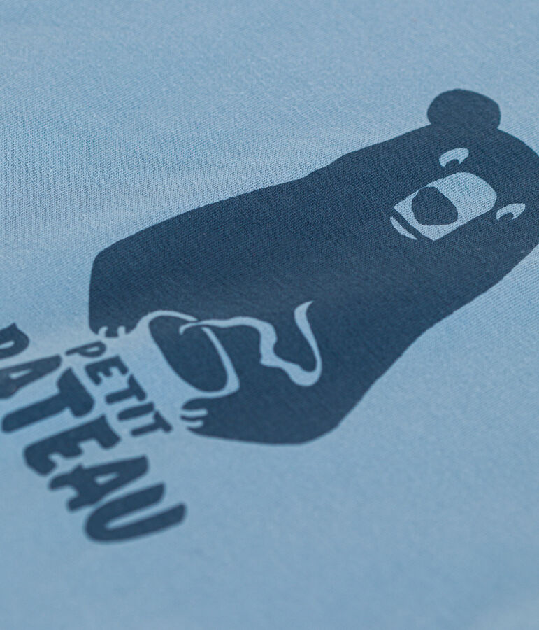 Camiseta de manga corta de jersey de beb&eacute; azul AZUL