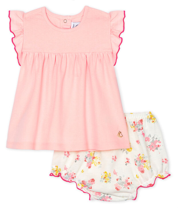 Conjunto de dos piezas para beb&eacute; ni&ntilde;a rosa/multicolor