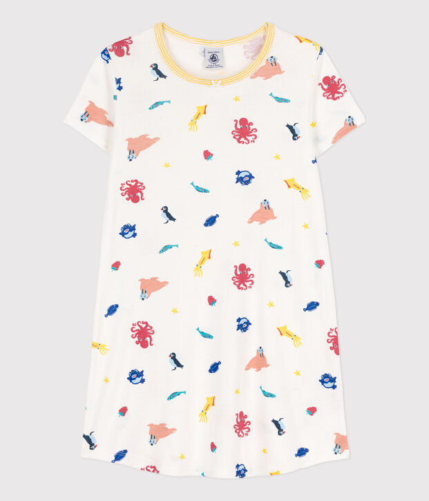 Camis&oacute;n fosforescente de algod&oacute;n para ni&ntilde;a blanco/multicolor