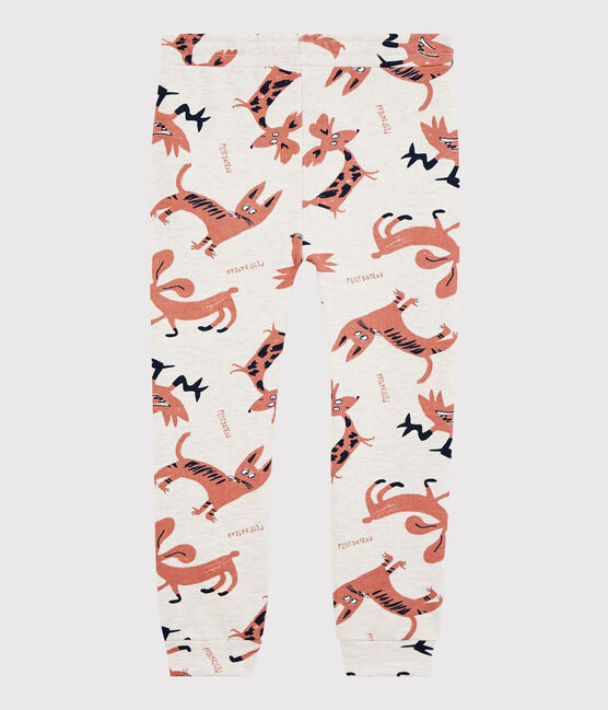 Pantalón de chándal de felpa para niña beige MONTELIMAR/blanco MULTICO
