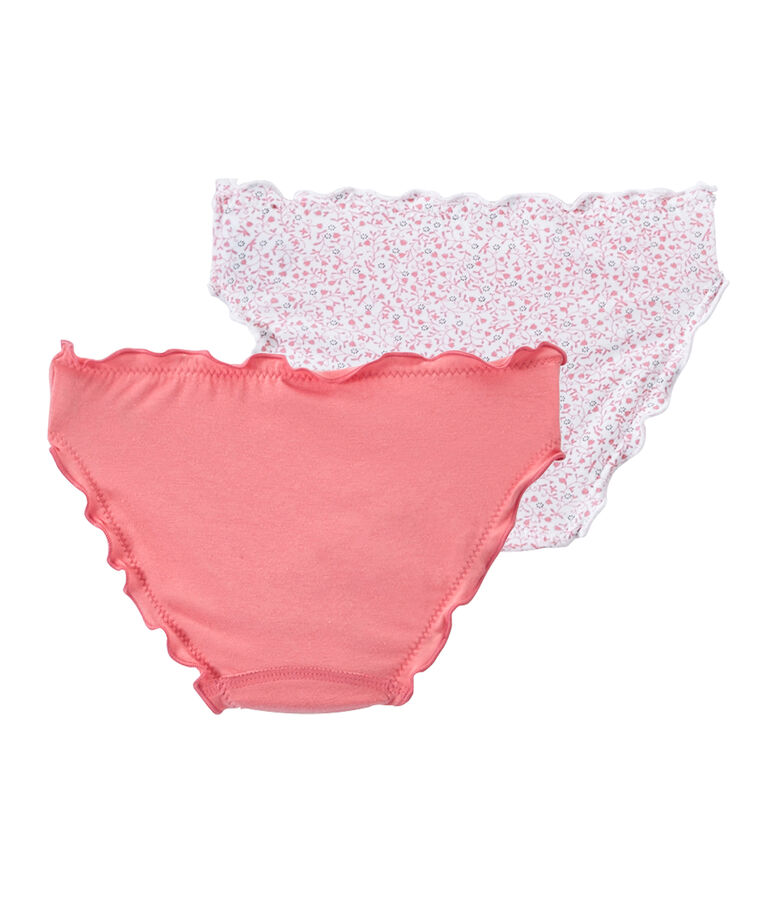 Lote de 2 braguitas con volantes para ni&ntilde;a blanco