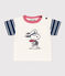 Camiseta Petit Bateau X Snoopy de punto ligero para bebé blanco MARSHMALLOW/blanco MULTICO