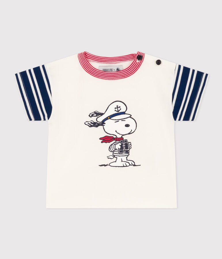 Camiseta Petit Bateau X Snoopy de punto ligero para beb&eacute; blanco/multicolor