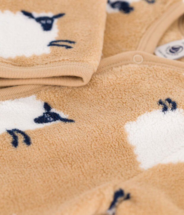 Sobrepijama de tejido polar para beb&eacute; beige/multicolor