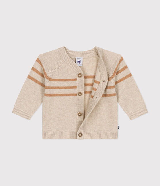 Cárdigan de punto tricotado con lana beige AVALANCHE/ CUIVRE