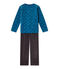 Pijama para niño en terciopelo gris CAPECOD/azul CONTES/ MULTICO