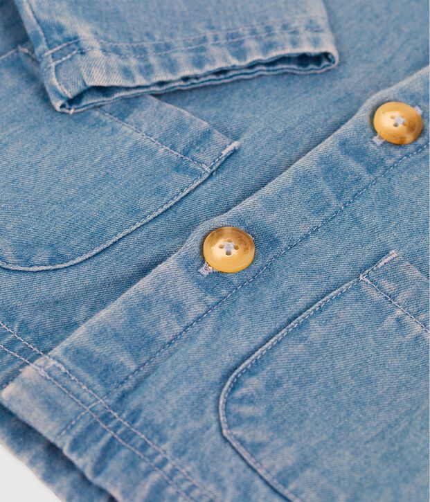 Chaqueta de tejido vaquero ligero ecol&oacute;gico de beb&eacute; azul