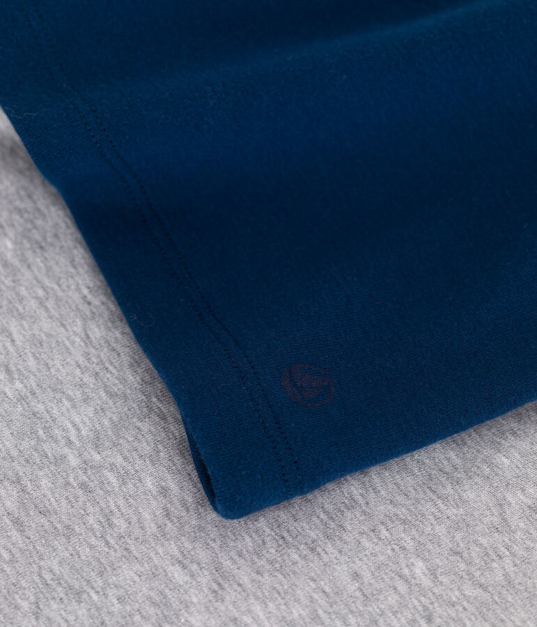 Pijama infantil corto y liso de algod&oacute;n azul/gris