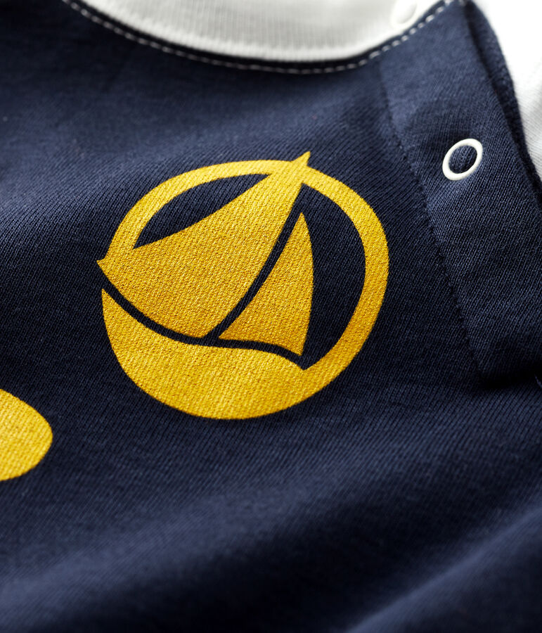 Camiseta para beb&eacute; ni&ntilde;o azul SMOKING/blanco MARSHMALLOW