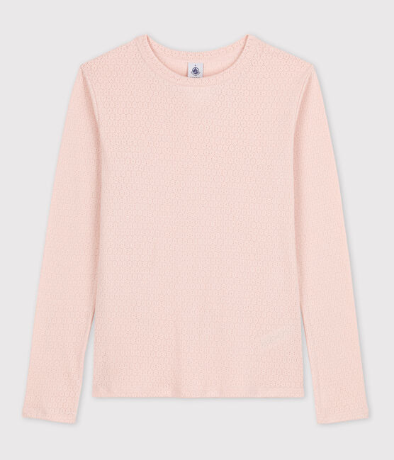 Camiseta de algodón L'ICONIQUE con cuello redondo para mujer rosa SALINE