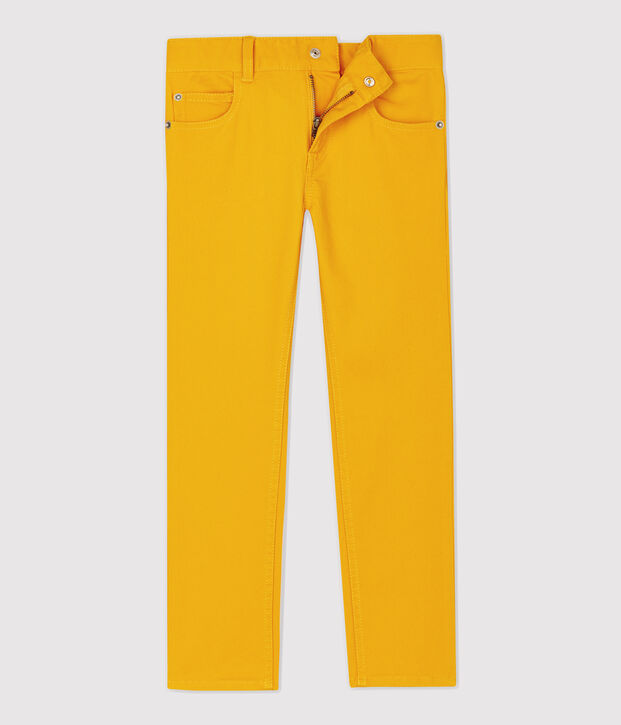 Pantal&oacute;n slim de sarga de ni&ntilde;o amarillo