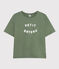 Camiseta la Boxy de algodón de mujer verde CROCO