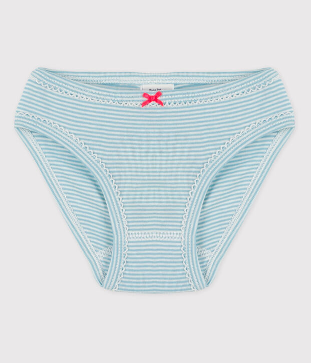 Braguita de algod&oacute;n de ni&ntilde;a azul/blanco