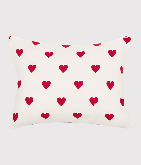 Cojín de corazón rojo de popelina blanco MARSHMALLOW/rojo TERKUIT