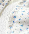 Chaleco reversible de algodón biológico enguatado blanco MARSHMALLOW+BLEU