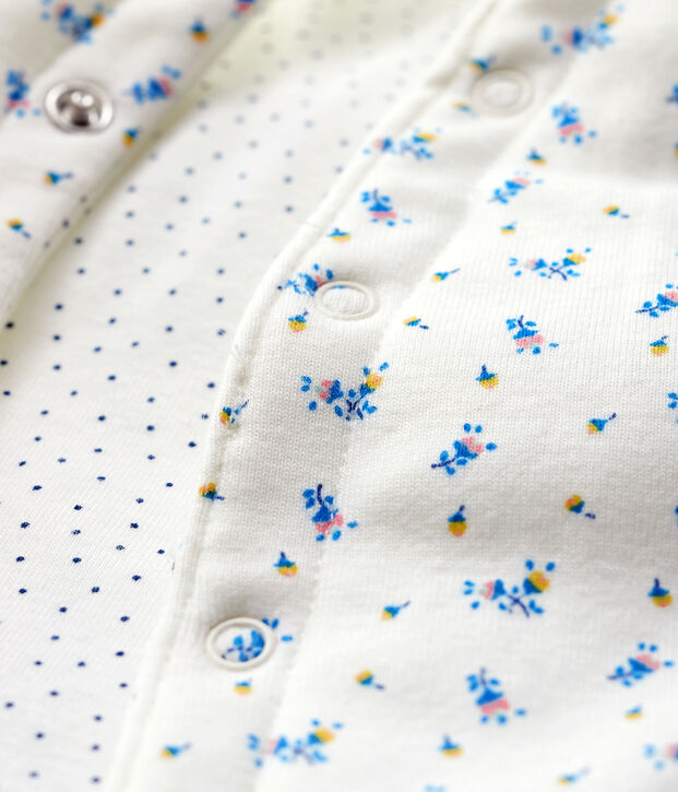 Chaleco reversible de algod&oacute;n biol&oacute;gico enguatado blanco/azul