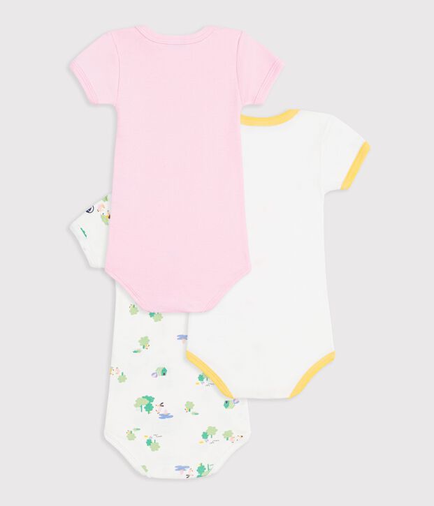 Lot de 3 bodies manches courtes en coton multicolor