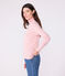 Camiseta de cuello alto Icónica de algodón para mujer rosa JOLI