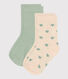 2 pares de calcetines de algodón con corazones para bebé
