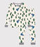 Pijama de algodón ajustado para niño/niña verde AVALANCHE/blanco MEDIEVAL/ MULTICO