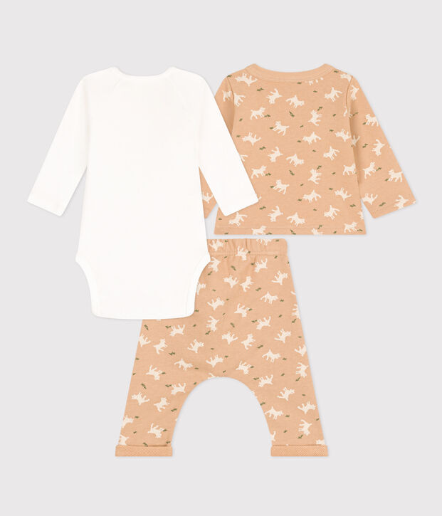 Conjunto de mulet&oacute;n estampado para beb&eacute; beige/multicolor