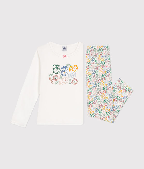 Pijama infantil de algodón blanco MARSHMALLOW/blanco MULTICO