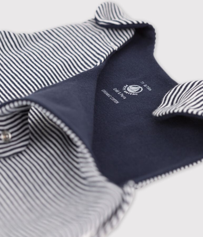 Saco de dormir ligero de algod&oacute;n de beb&eacute; azul/blanco