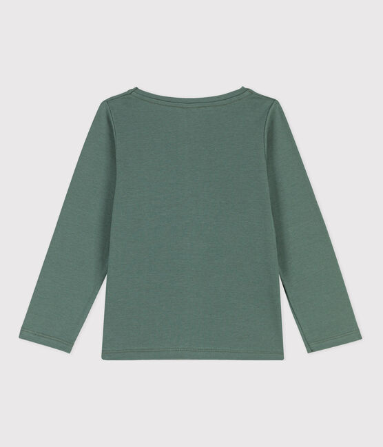 Camiseta de algodón de manga larga de niña/niño verde VALLEE