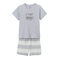 Pijama corto en dos materias para niño gris POUSSIERE/blanco LAIT