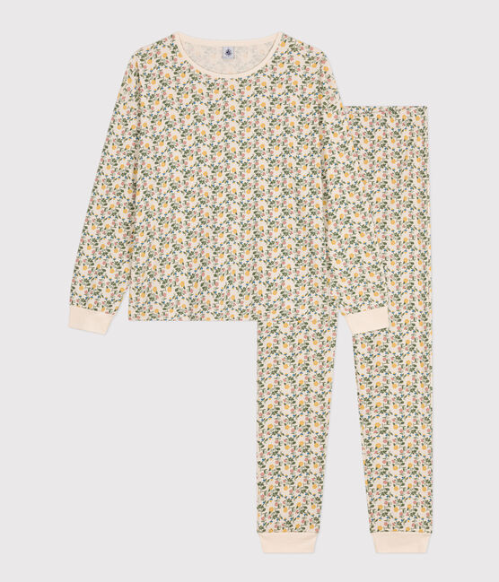 Pijama de algodón con motivo floral para mujer blanco AVALANCHE/ MULTICO