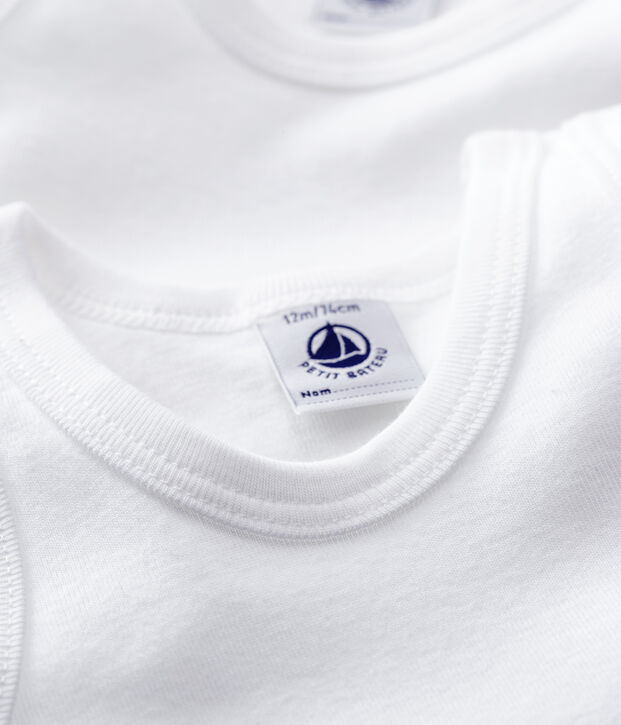 Lote de 2 bodys blancos sin mangas de beb&eacute; multicolor