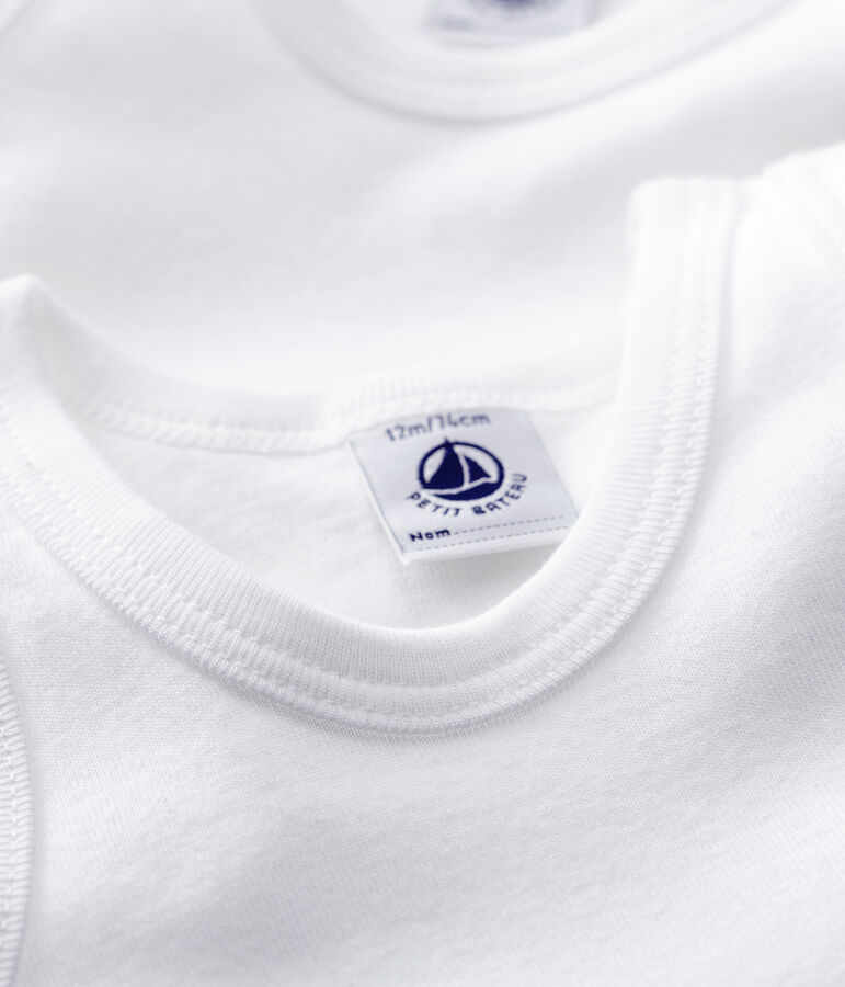 Lote de 2 bodys blancos sin mangas de beb&eacute; multicolor