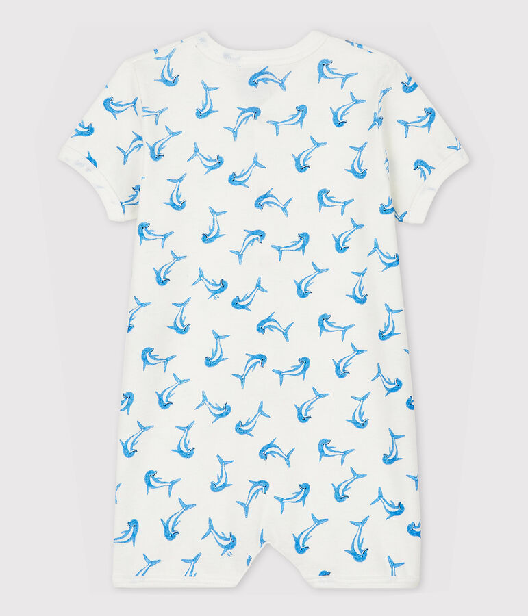 Mono corto de delf&iacute;n de algod&oacute;n de beb&eacute; blanco/multicolor