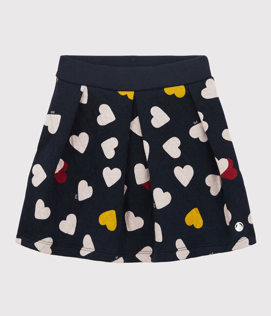 Falda de tejido túbico acolchado de niña azul SMOKING/blanco MULTICO