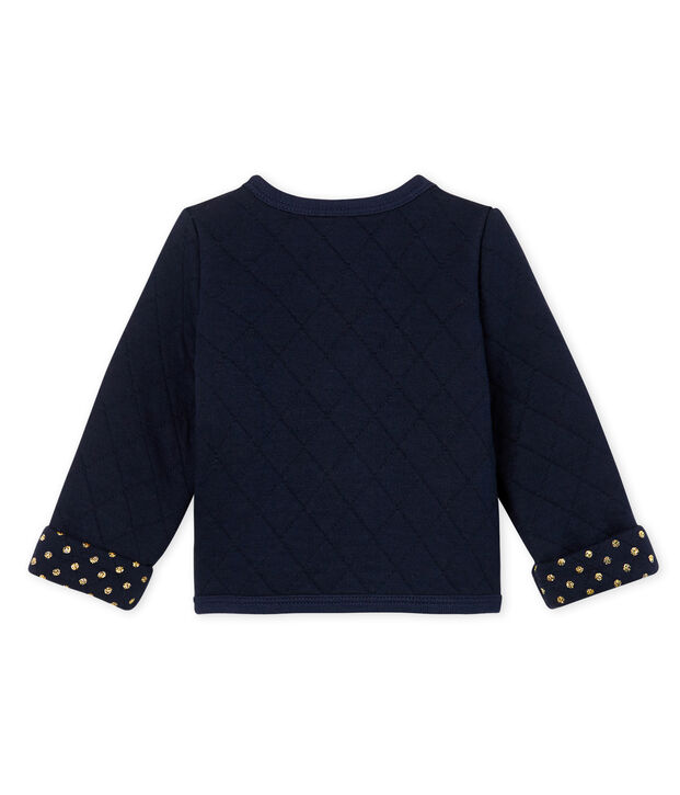 C&aacute;rdigan de tela t&uacute;bica acolchada para beb&eacute; ni&ntilde;a. azul