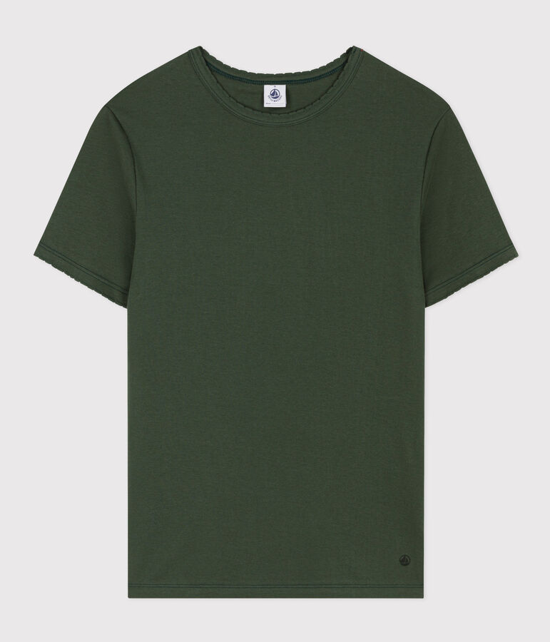 Camiseta L'ICONIQUE de algod&oacute;n de punto cocotte para mujer verde