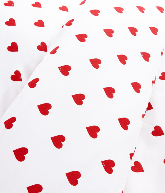 Juego de cama de corazón rojo de popelina blanco MARSHMALLOW/rojo TERKUIT