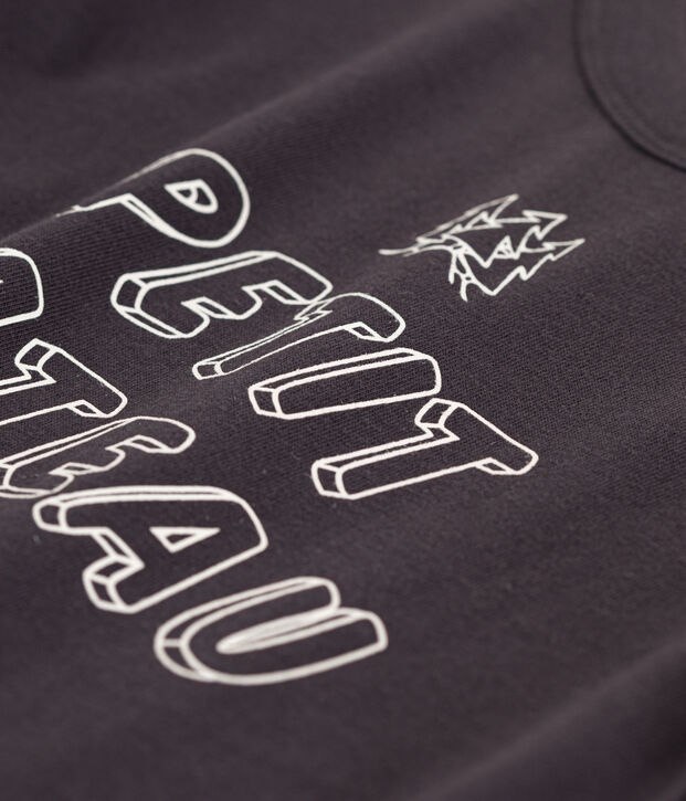 Camiseta de algod&oacute;n de manga larga de ni&ntilde;o gris