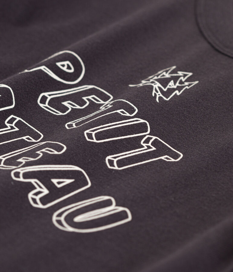 Camiseta de algod&oacute;n de manga larga de ni&ntilde;o gris