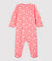 Pijama enterizo de flores de cerezo de algodón de bebé niña rosa GRETEL/blanco MULTICO