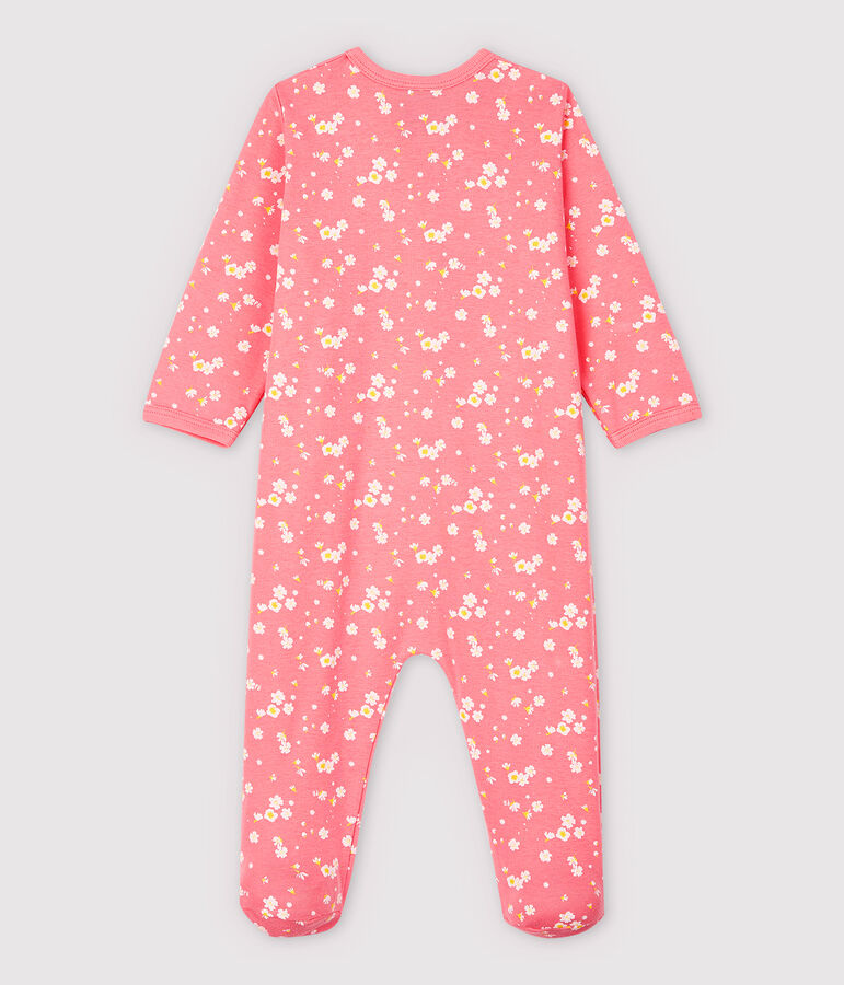 Pijama enterizo de flores de cerezo de algod&oacute;n de beb&eacute; ni&ntilde;a rosa/multicolor