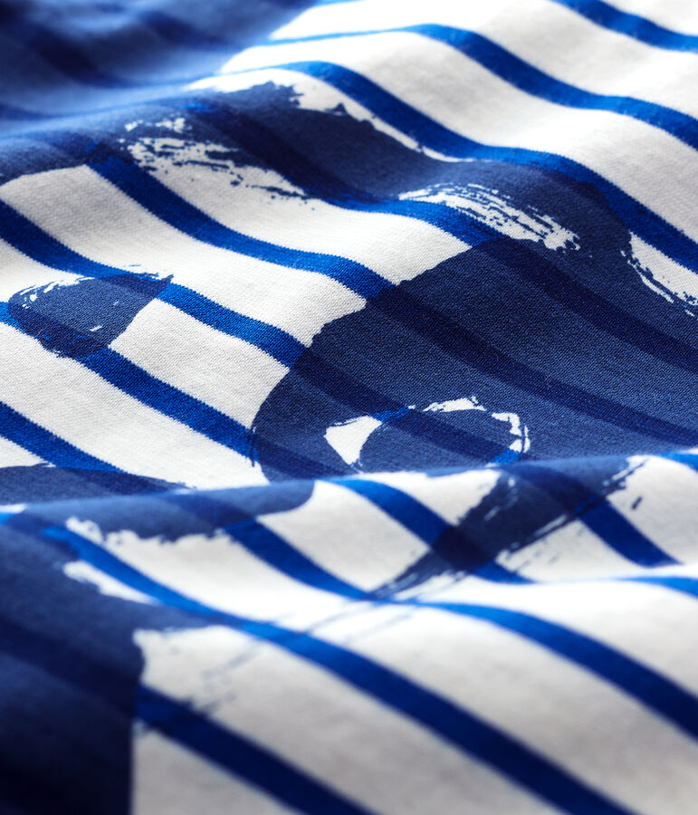 Marinera creativa de punto de beb&eacute; ni&ntilde;o blanco/azul