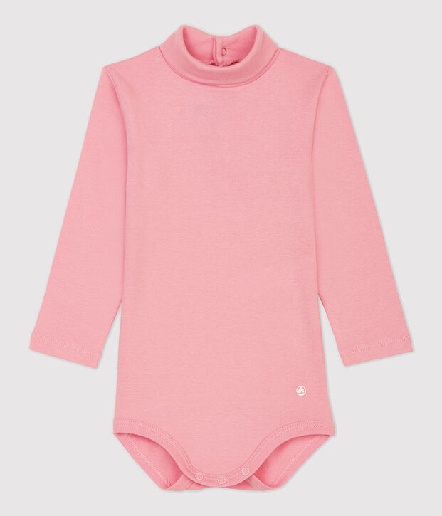 Bodi de algod&oacute;n de beb&eacute; rosa