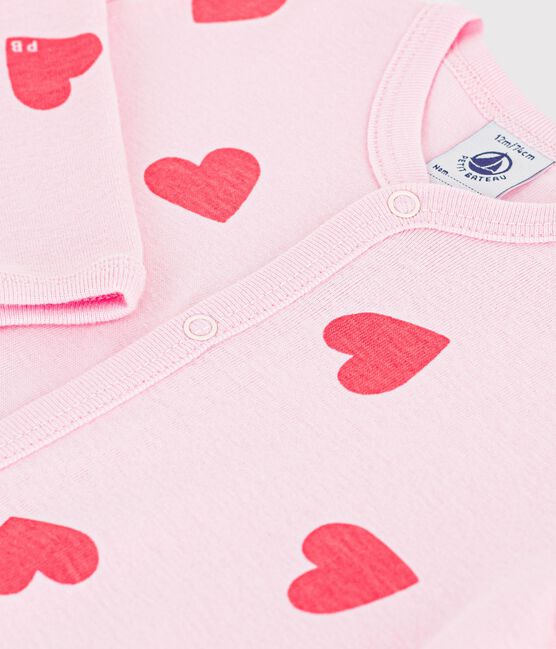Pijama sin pies de algodón con estampado de corazones para bebé MARQUISE/ PEACHY