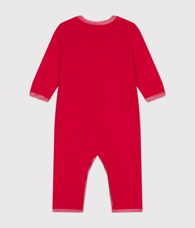 Pijama sin pies de algod&oacute;n para beb&eacute; rojo