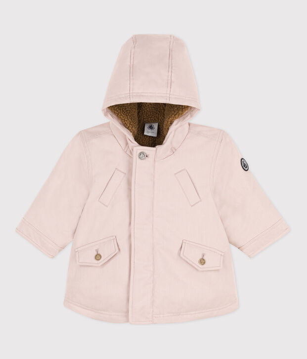 Parka hidr&oacute;fuga para beb&eacute; rosa