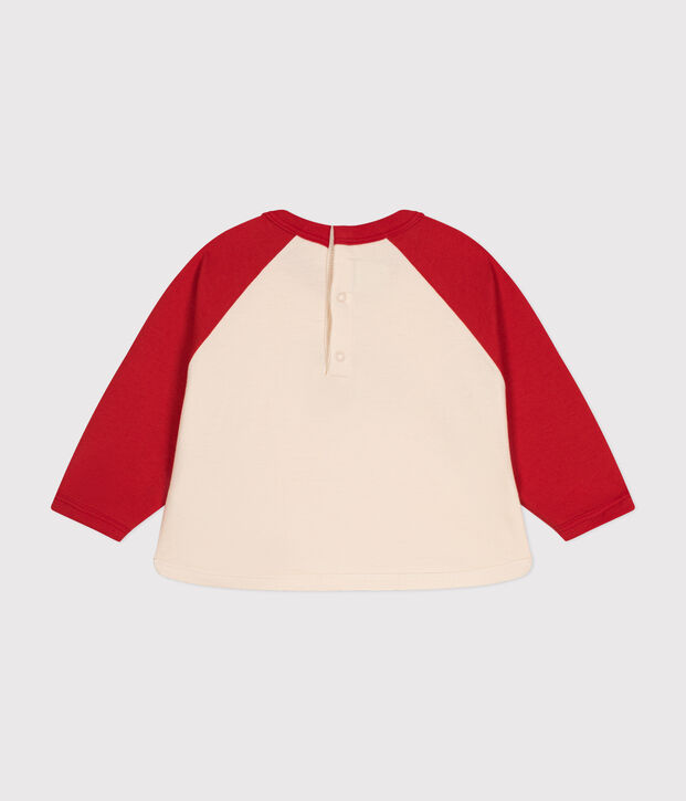 Sudadera de mulet&oacute;n ligero para beb&eacute; rojo/rojo