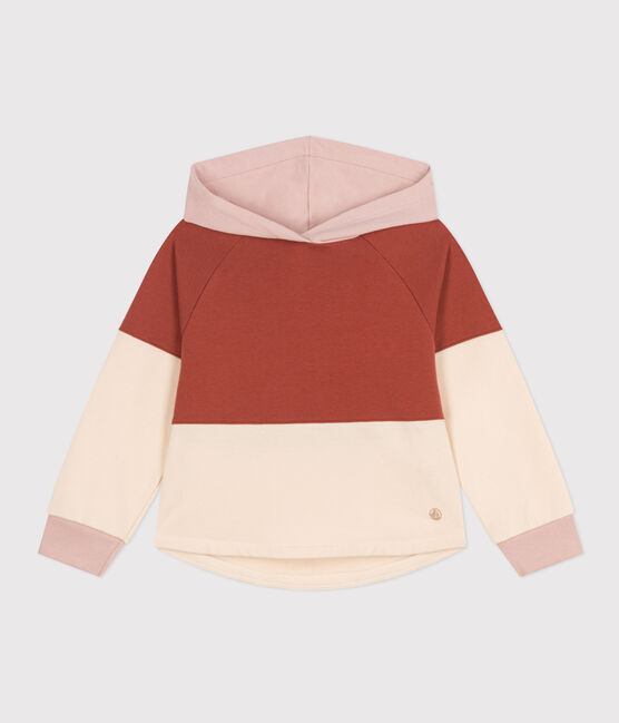 Sudadera con capucha de muletón de niña marron FAMEUX/ MULTICO