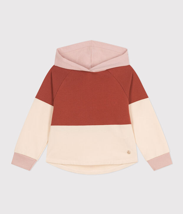 Sudadera con capucha de mulet&oacute;n de ni&ntilde;a marron/multicolor
