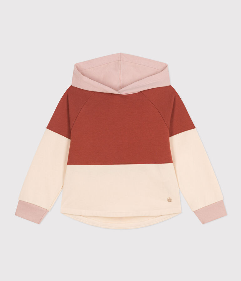 Sudadera con capucha de mulet&oacute;n de ni&ntilde;a marron/multicolor